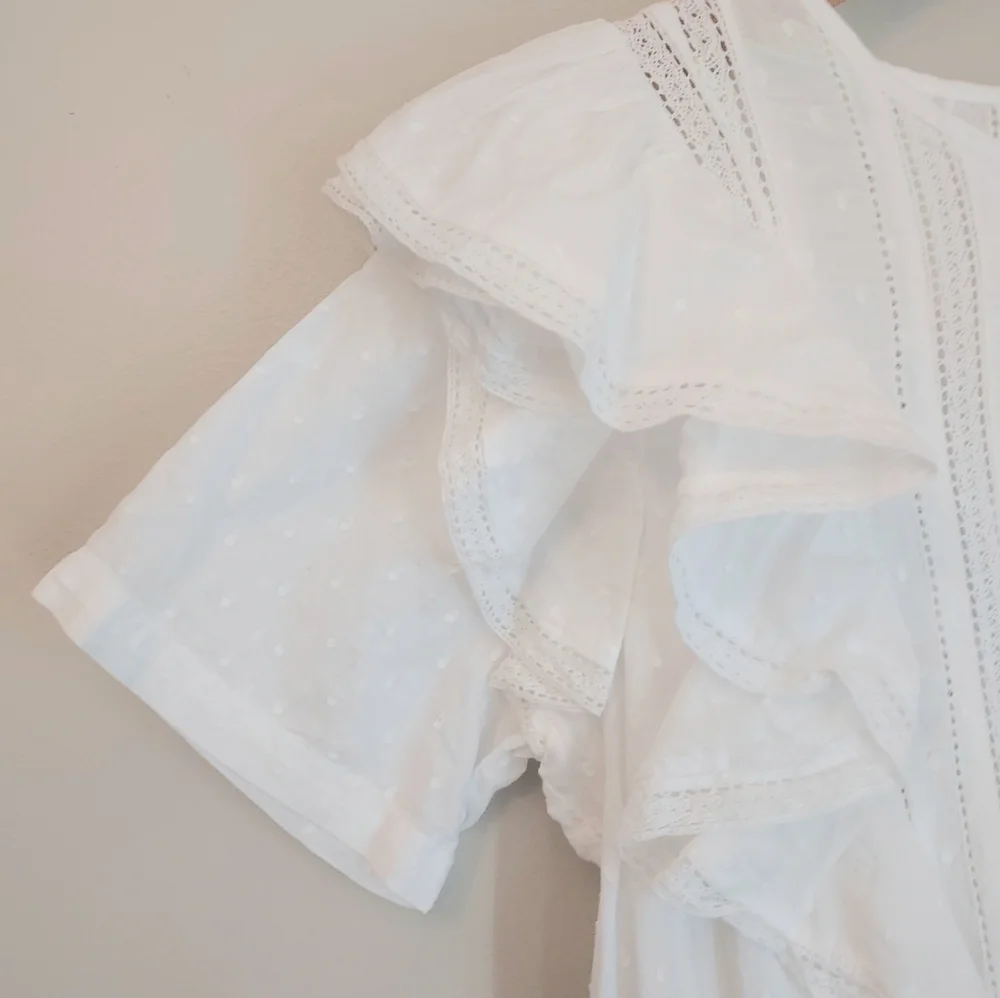 LoveShackFancy Natasha White Ruffled Tiered Dress Size Medium NEW NWT Coquette - Picture 6 of 16